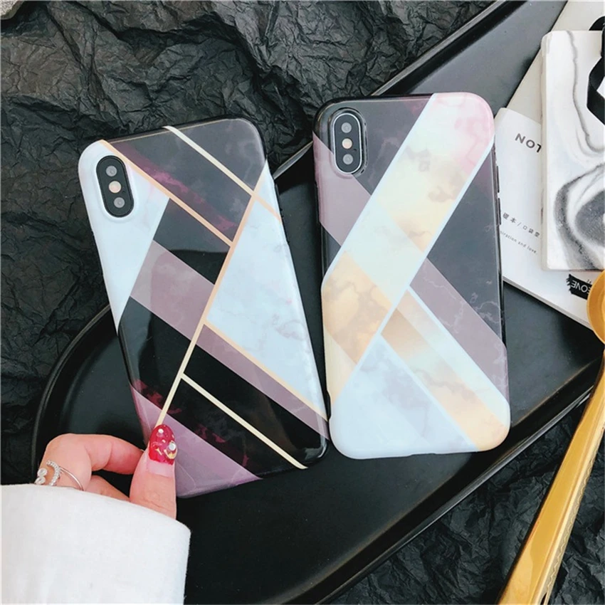 Винтаж Мрамор телефона Чехлы для iPhone 6 S плюс придают блеск ТПУ Мягкая задняя