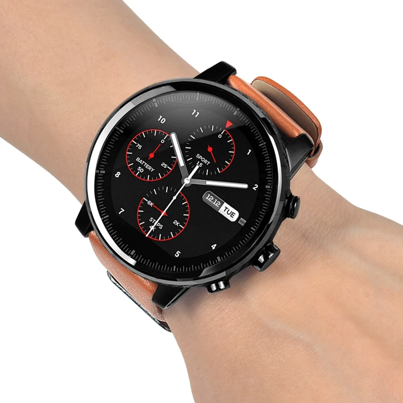 YUEDAER 22 мм ремешок для часов из натуральной кожи ремешок для Xiaomi Huami Amazfit Pace Stratos 2 смарт-полосы заменить браслет аксессуары