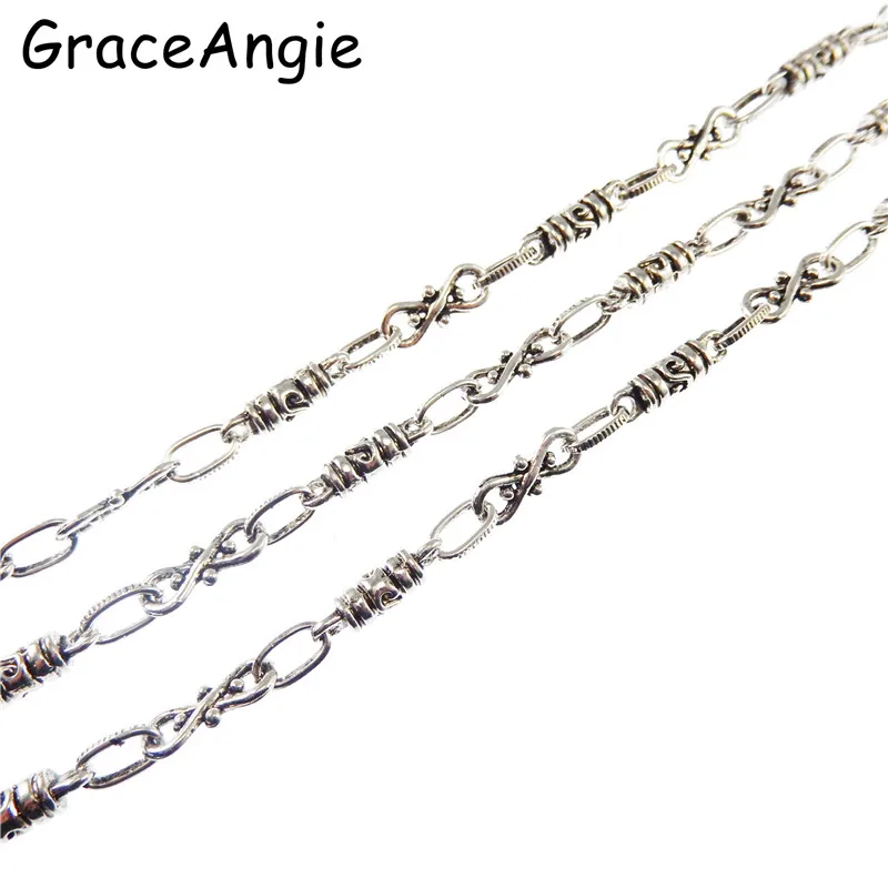 Цепочки 1 метр ожерелья для женщин/мужчин Аксессуары Посеребренная цепочка Rolo