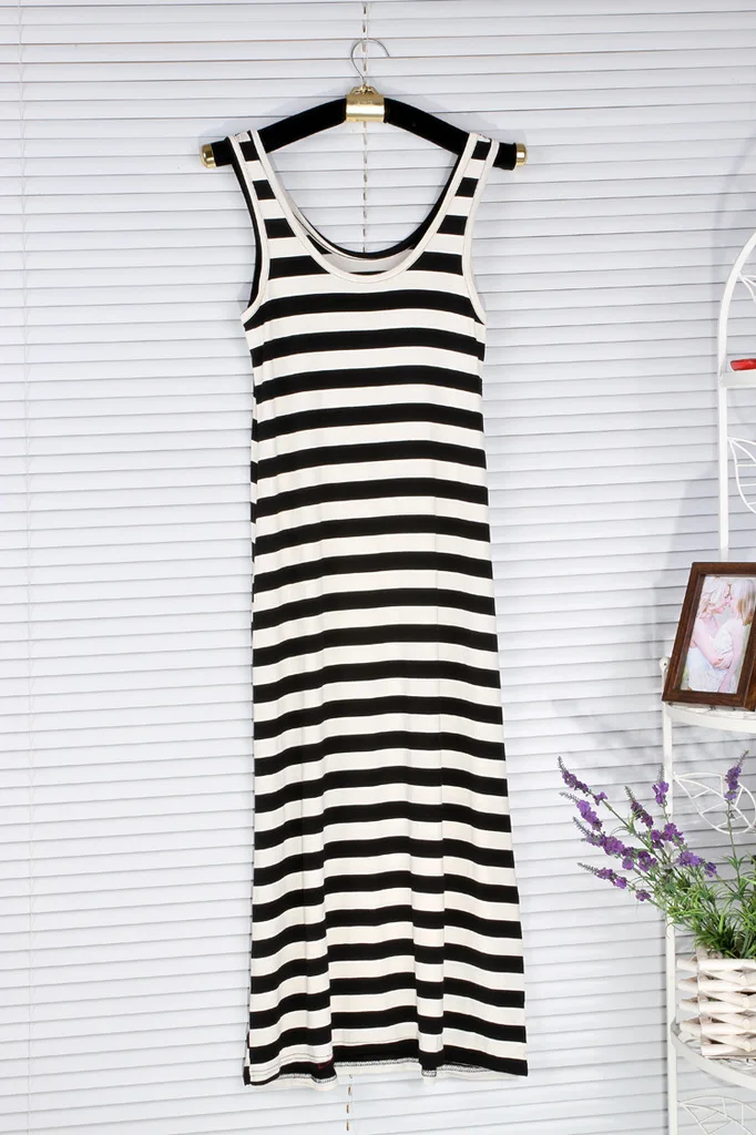 Wholesale trade in summer and the new European style modal cotton striped dress vest skirt | Женская одежда