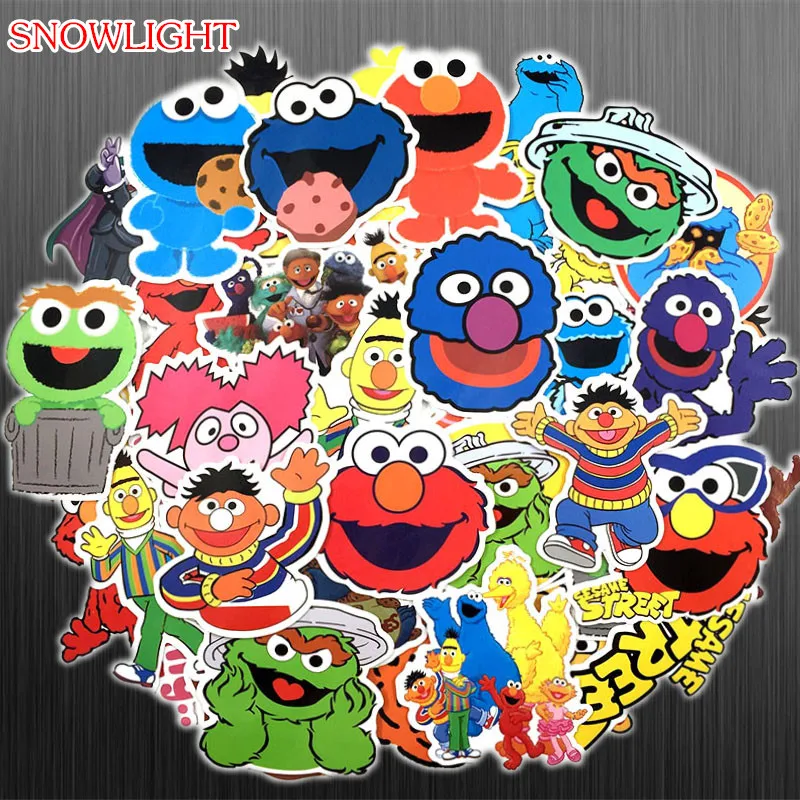 51 Pcs American Animation Sesame Street Cartoon Sticker For Bike Motorcycle Phone Laptop Luggage Funny Sticker Bomb Decals