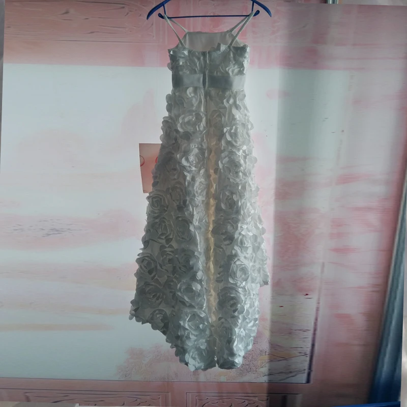 Платья для девочек с цветочным узором ручной работы без бретелей рукавов