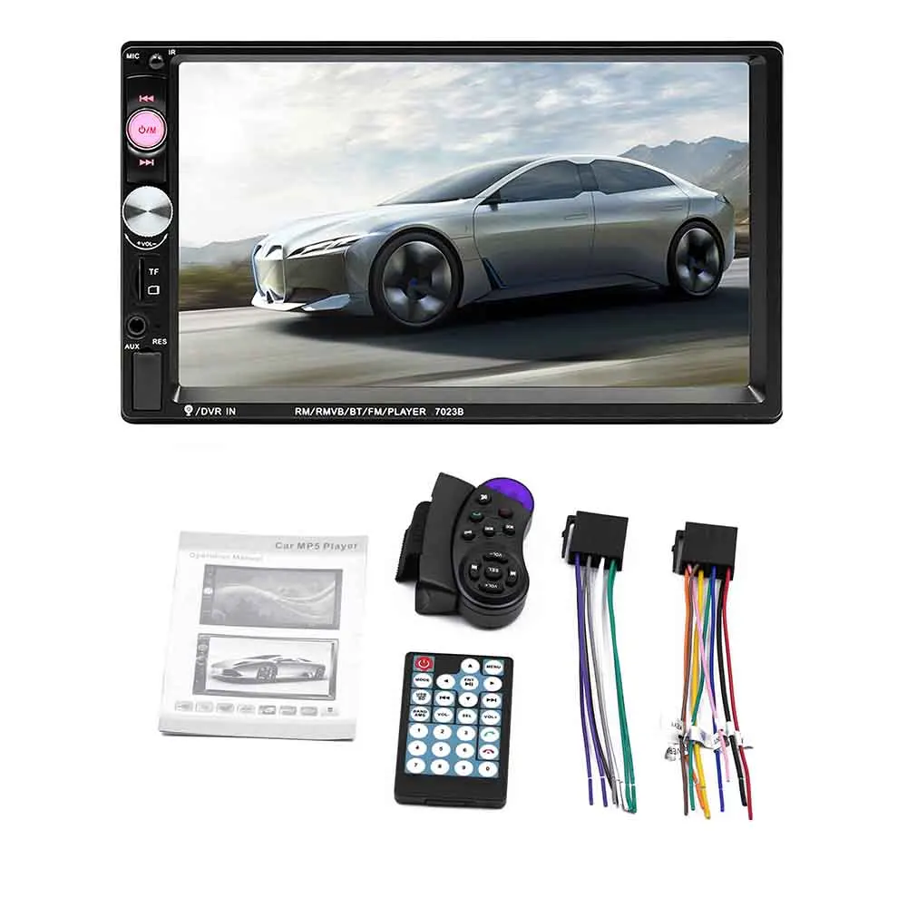 Авторадио, Bluetooth, автомобильное радио, MP5 плеер, Авто Аудио 2din 7023B, автомобильная аудио камера заднего вида, автомобильная стерео Mirrorlink, пульт дистанционного управления
