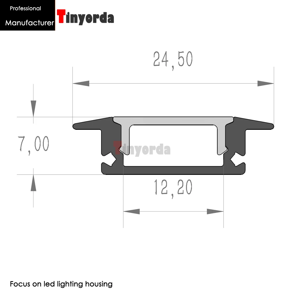 Tinyorda 100 шт. (длина 2 м) Led профиль Alu канала для 12 мм Светодиодная лента