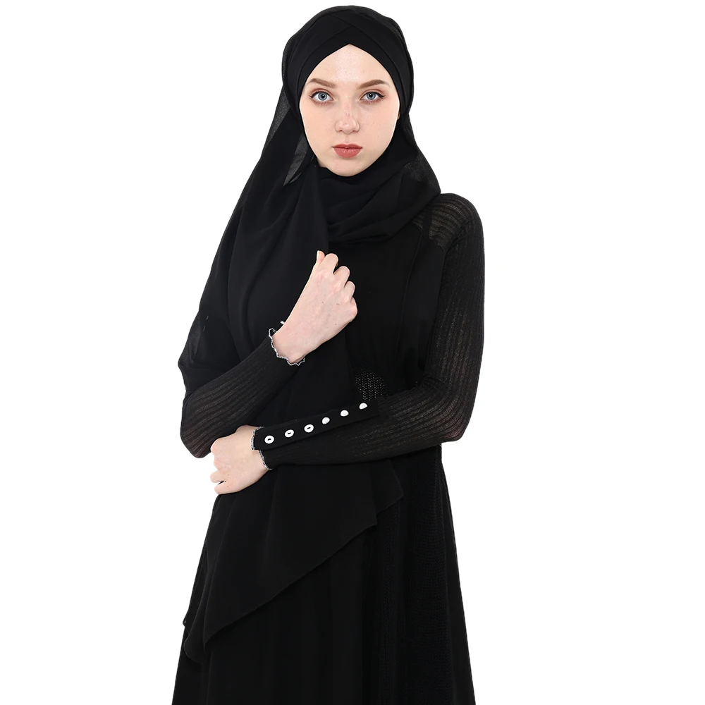 2019 женский мусульманский шифоновый шарф instand hijab готов носить хиджабы под шапка