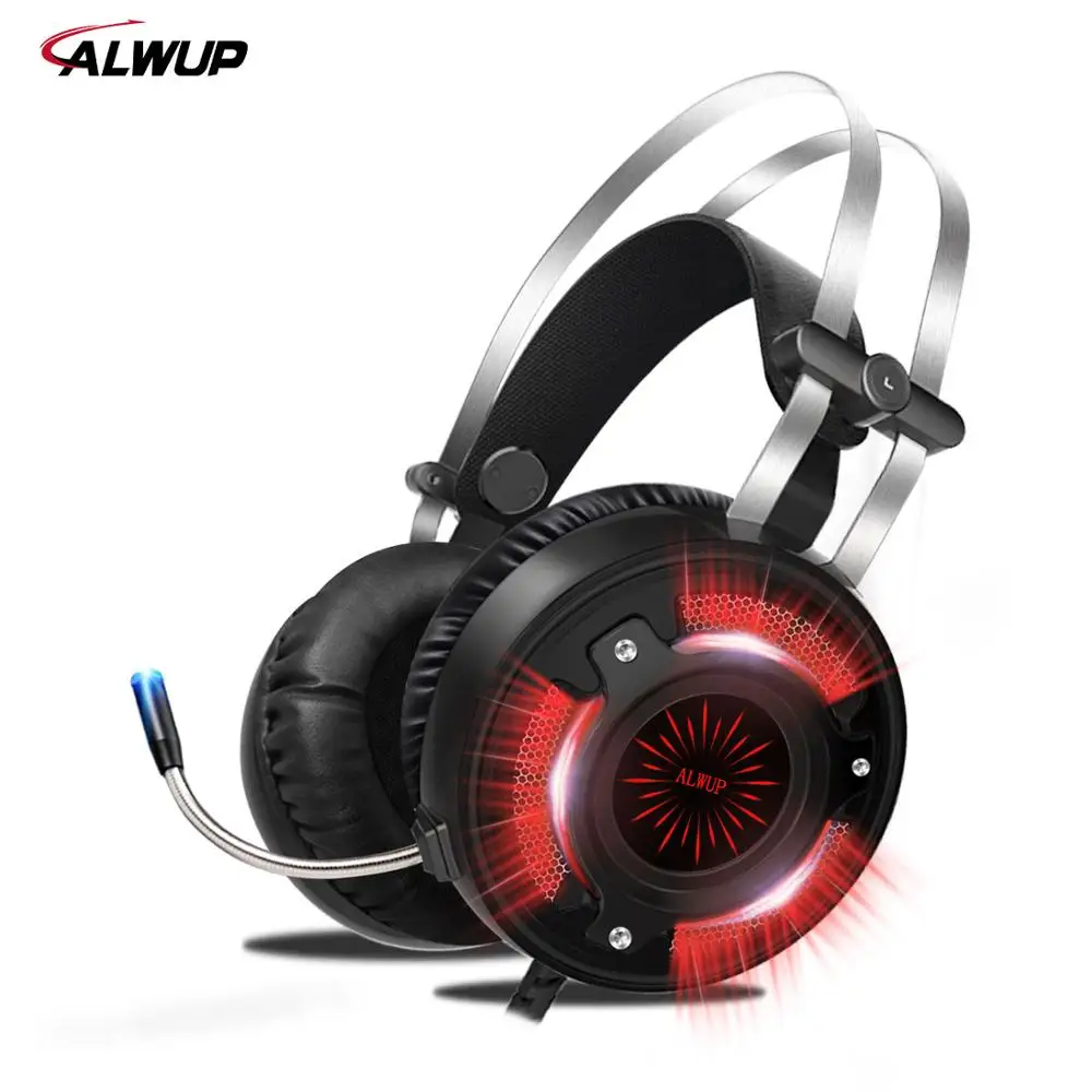 HD Bass Игровые наушники для компьютера ПК ноутбука игр проводные Led USB игровая