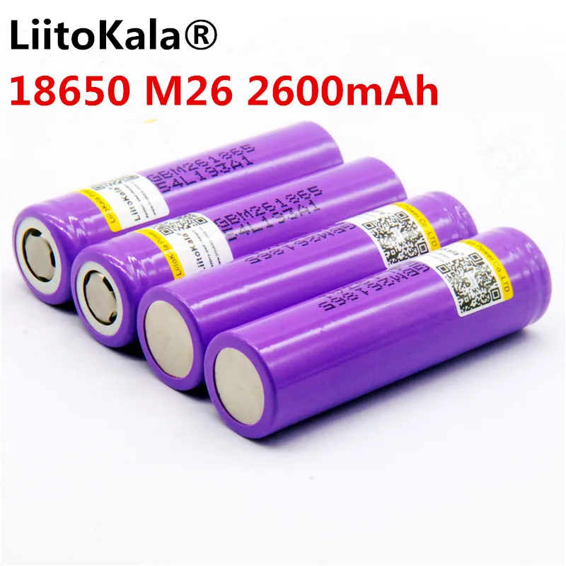 6pcs/lot 100% original LiitoKala M26 18650 2600mah 10A li-ion rechargeable battery power safe for ecig/scoo | Электроника