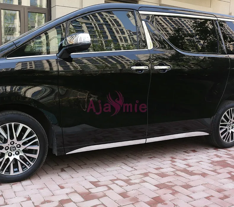 Хромированный автомобильный Стайлинг кузова боковая дверь литье отделка наборы для Toyota Alphard VELLFIRE 30 аксессуары