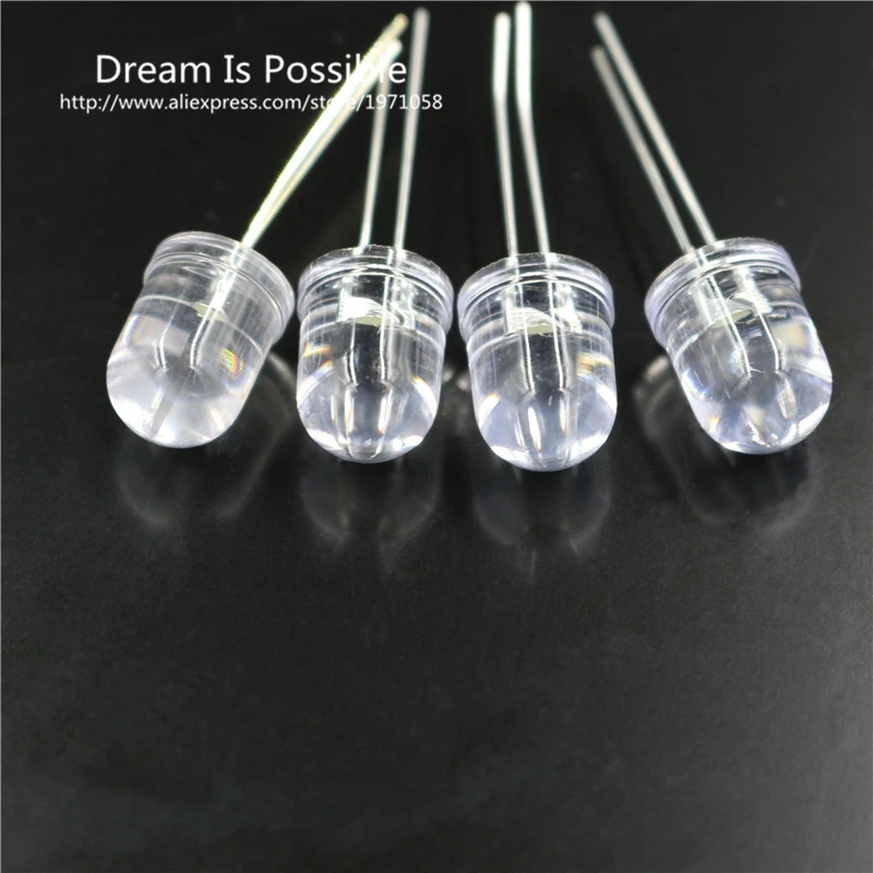 50 X LED 10mm Blue Ultra Bright Lamp Light Bulb 10MM Round top Emitting Diodes Electronic Components Energy Saving | Электронные