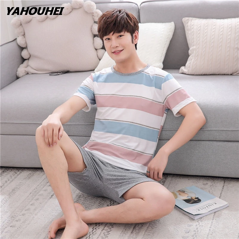 honglantiao men Женские пижамные комплекты с героями мультфильмов, пижамный комплект с коротким рукавом, женские ночные рубашки с героями мультфильмов, домашняя одежда, пижамы для женщин, одежда для сна - Цвет: honglantiao men