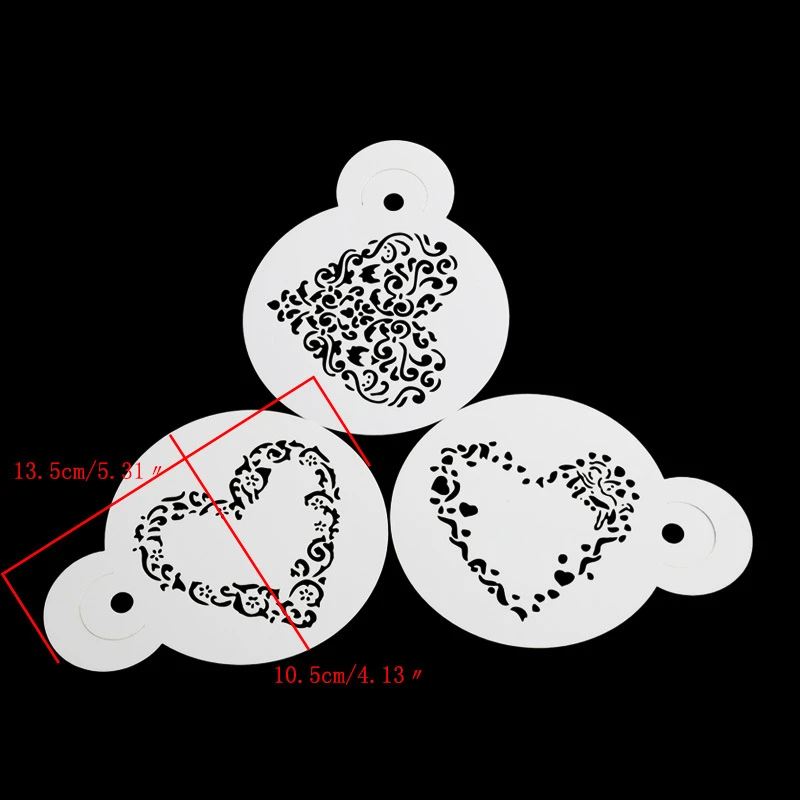 Aomily 3 шт./компл. форма сердца DIY формы для торта трафареты аэрограф живопись
