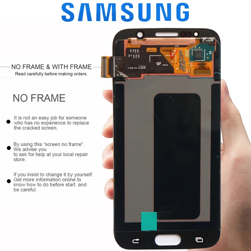 Синий белый золотой Небесно-Голубой 5,1 ''ЖК-дисплей с рамкой для SAMSUNG Galaxy S6 дисплей G920 G920F кодирующий преобразователь сенсорного экрана в сборе