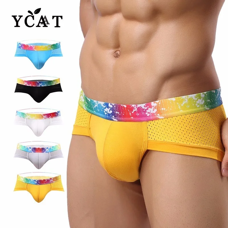 YCAT сексуальное мужское нижнее белье трусы Cueca Мужское шорты дышащие с низкой