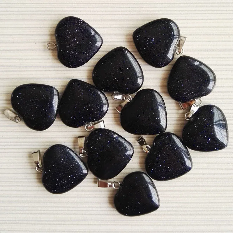 Оптовая продажа 20 мм натуральные каменные подвески с сердечком-талисманы камень