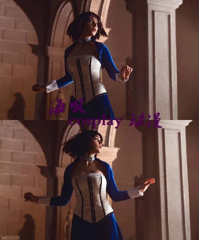 Фото Bioshock Infinite Elizabeth Косплей Костюм топ + брюки + юбка для Хэллоуина и Рождества №5