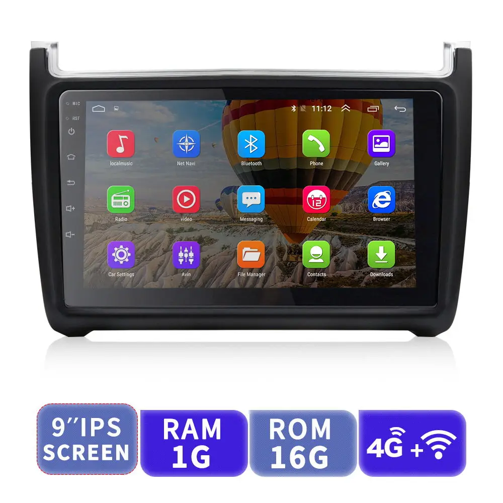 EKIY " ips Android автомобильный мультимедийный плеер No 2 Din Авто Радио стерео для Volkswagen VW Polo gps навигация 4G Модем - Цвет: 1G 16G