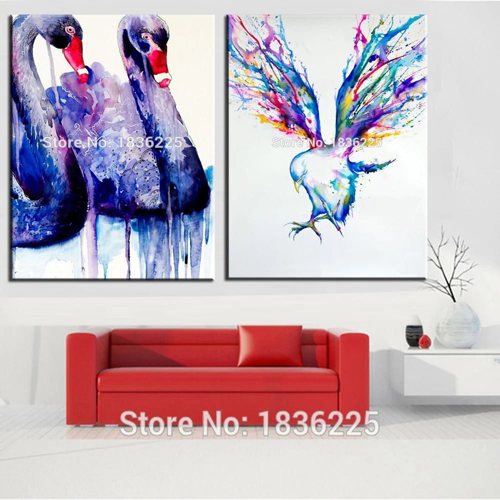 Искусство Фиолетовый Лебедь живопись Античная картина маслом искусство на