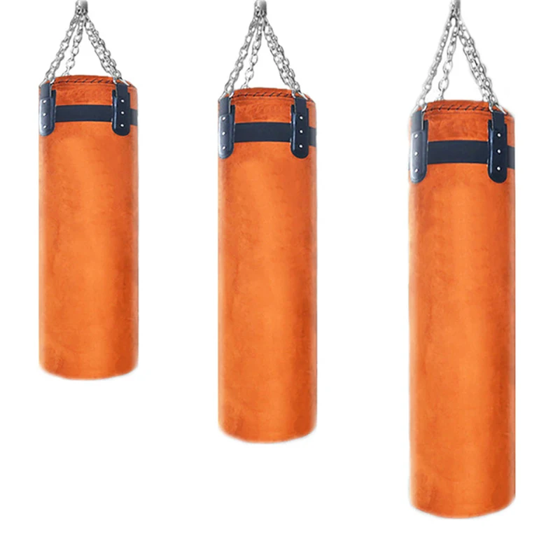 

80/90/100/120 cm PU Sandbag High Quality Punching Bag Kicking Train Sand Pear Bag Leather Suede Boxing Bag Indoor Sport Earthbag