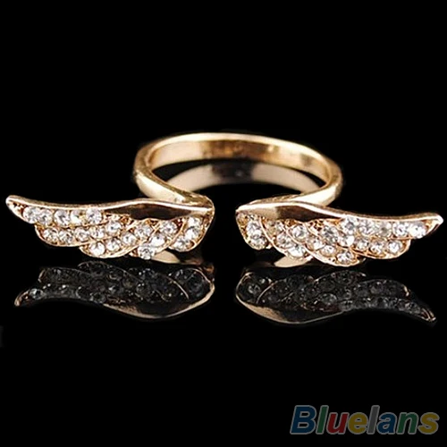 Регулируемые винтажные модные милые ретро кольца в Корейском стиле с крыльями
