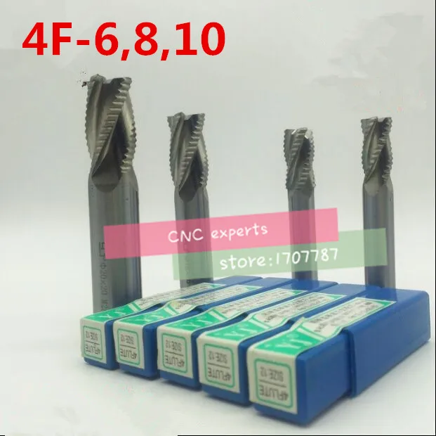 

3pcs HSS-AL Rough machining 4F-6,8,10 End mill wave edge milling cutter Machine Milling Machinery Cutting tool ,Roughing cutter