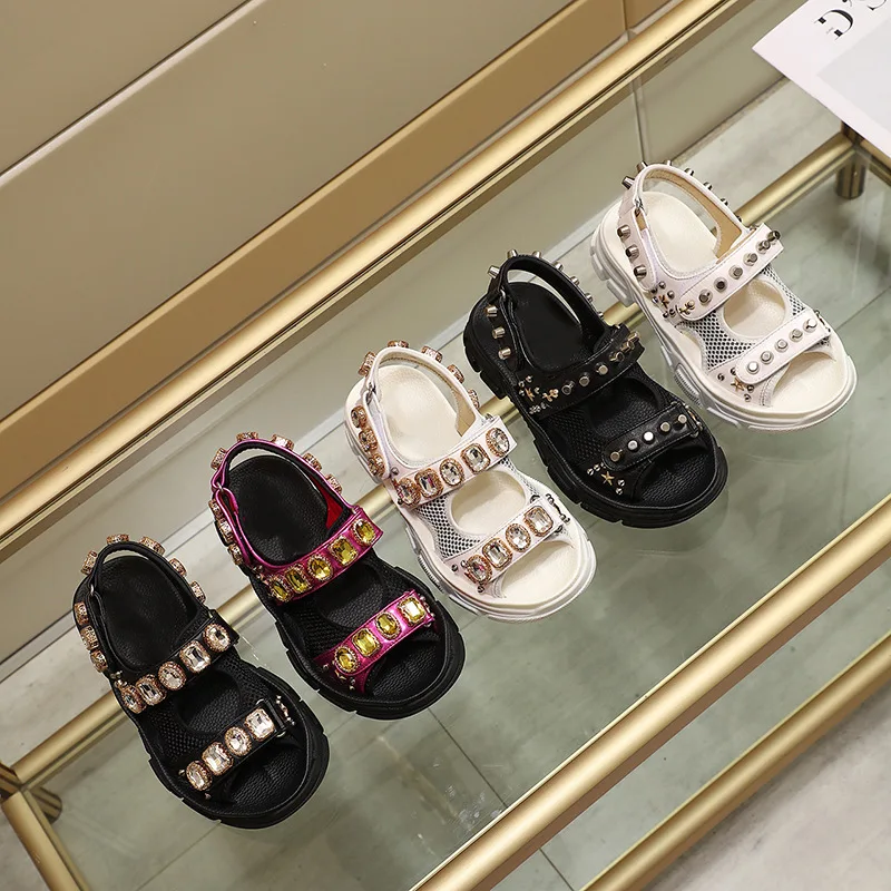 Новинка 2019 года Летние фирменные дизайнерские босоножки на платформе с