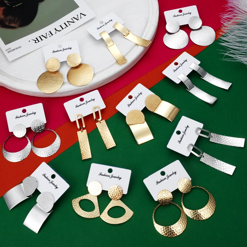 Модные крупные серьги большие геометрические для женщин Подвесные современные