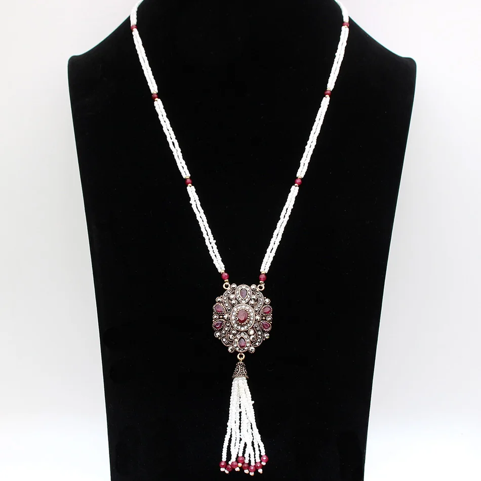 Женское винтажное ожерелье с длинными африканскими бусами|long necklace|long necklace womenchain |
