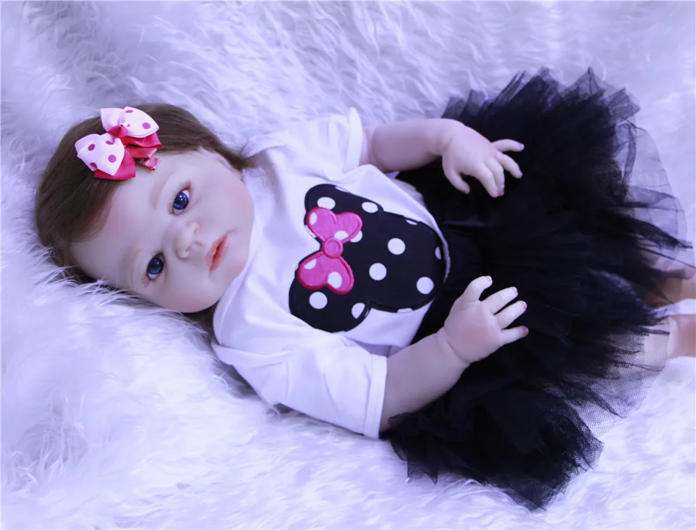 23' Детская кукла реборн bonecas полное тело силиконовые Reborn Baby для детей подарок
