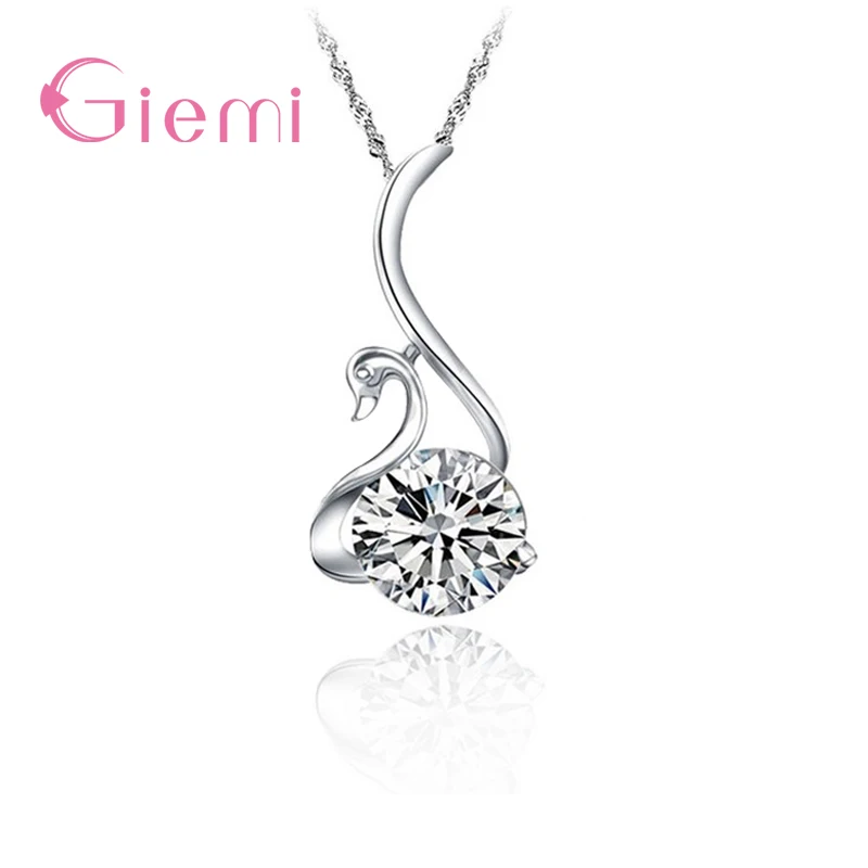 Прекрасный Лебедь Австрийский Кристалл Камень Ожерелье Свадебная церемония для