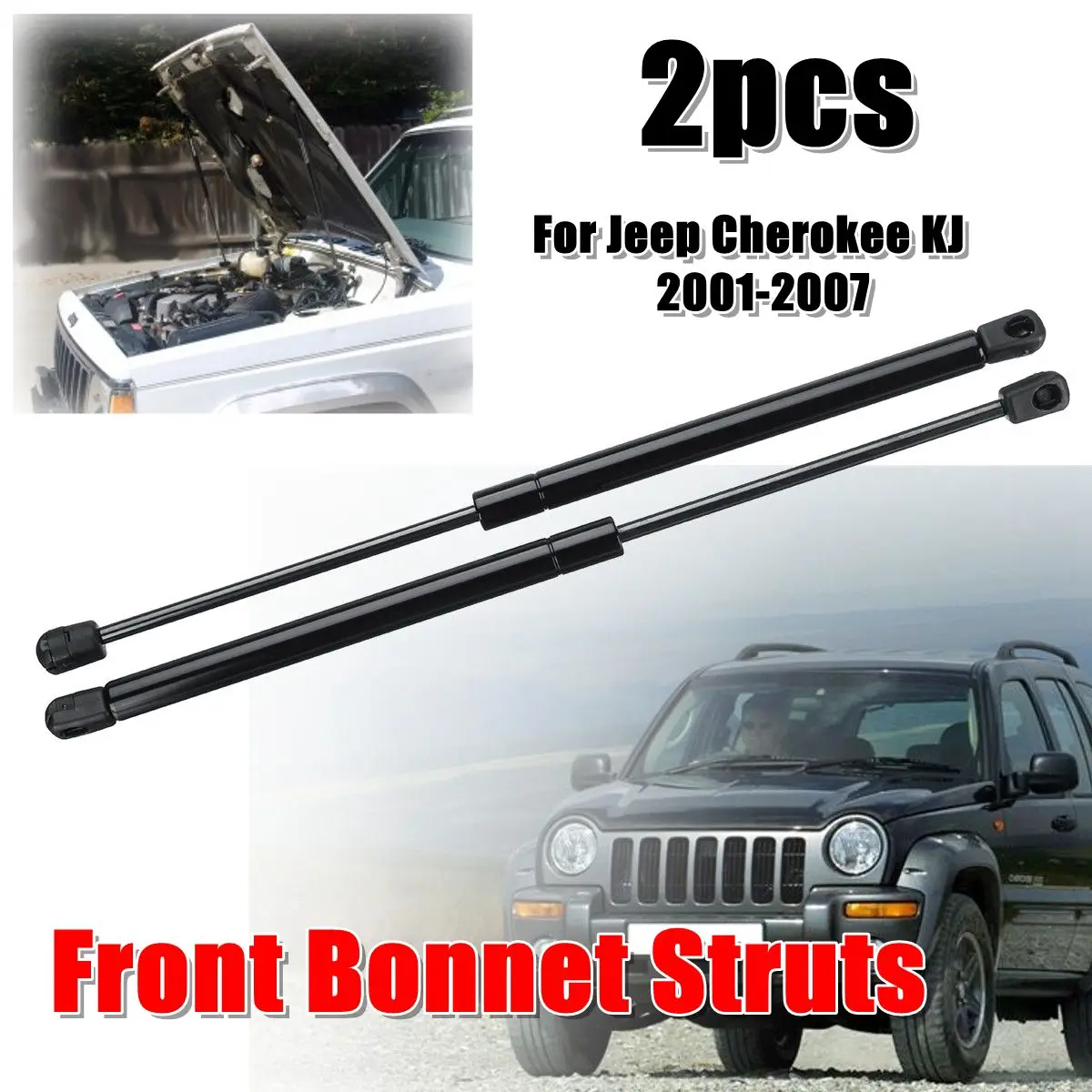 2 шт. опоры для передней капота автомобиля Jeep Cherokee KJ 2001 2007 55360411AB|Крепежные бруски| |