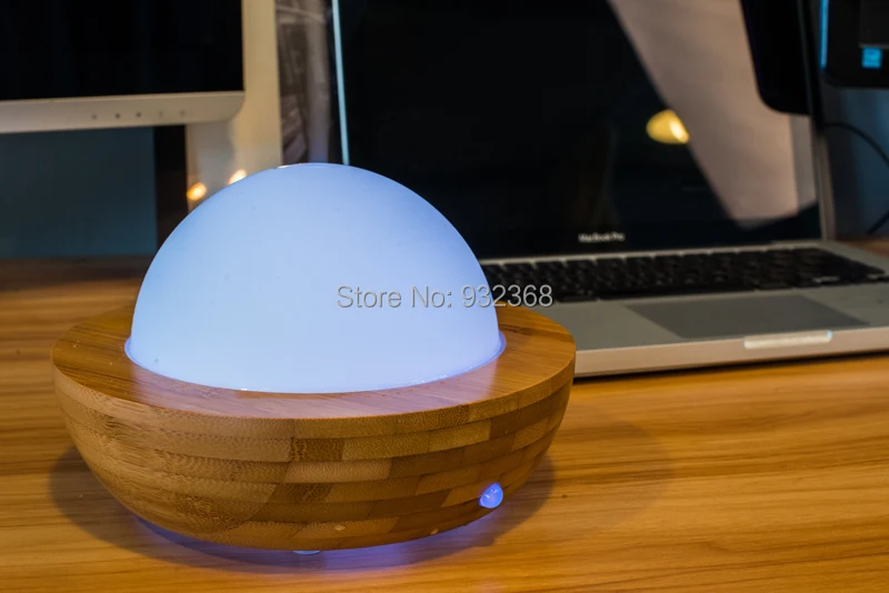 Aromatherapy Diffuser Ultrasonic Humidifier Nebulizer Essential Oil Glass Cover &amp Bamboo Bottom | Бытовая техника