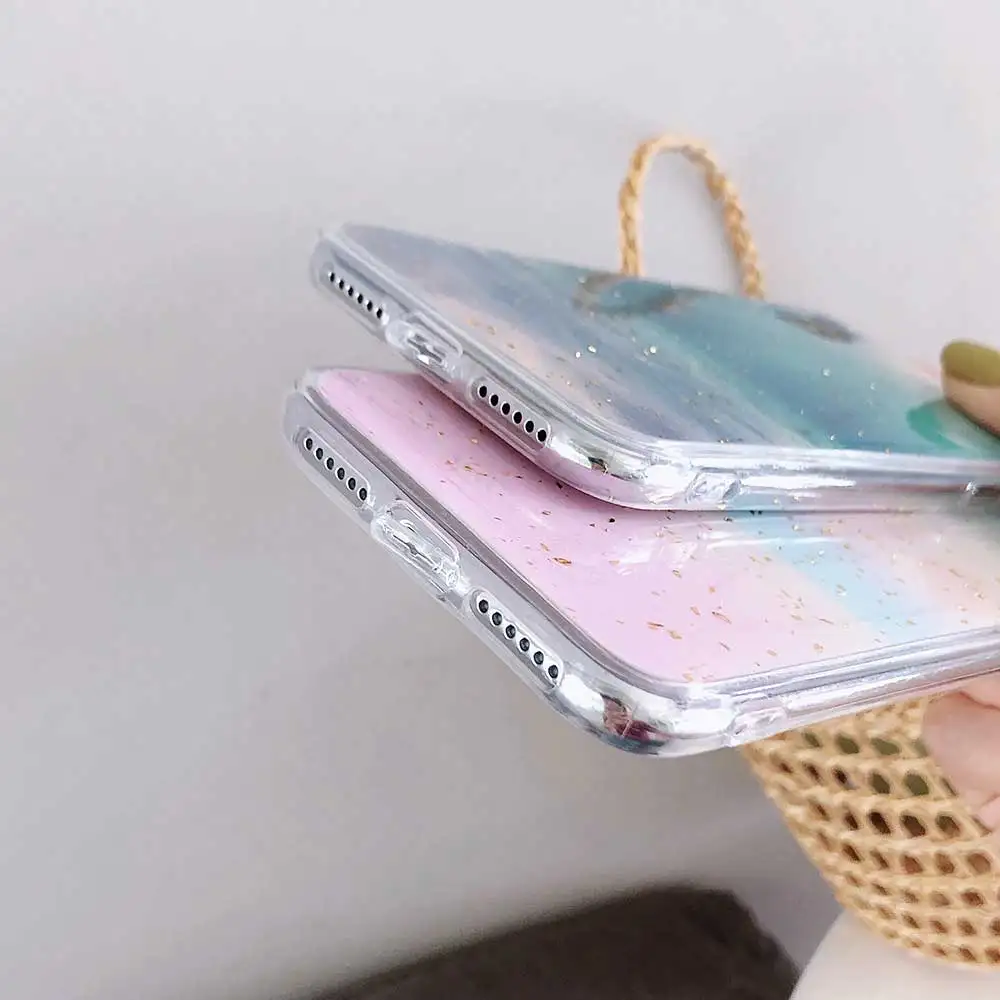 Чехол Boucho из цветной золотой фольги для iphone XS MAX XR X 6S 7 8 Plus модные чехлы с
