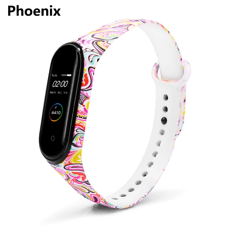 Phoenix Сменные ремни BOORUI для mi band 4, ремешок на запястье для xiaomi mi band 3, спортивный силиконовый браслет для xiaomi mi band 3/4 - Цвет: Phoenix