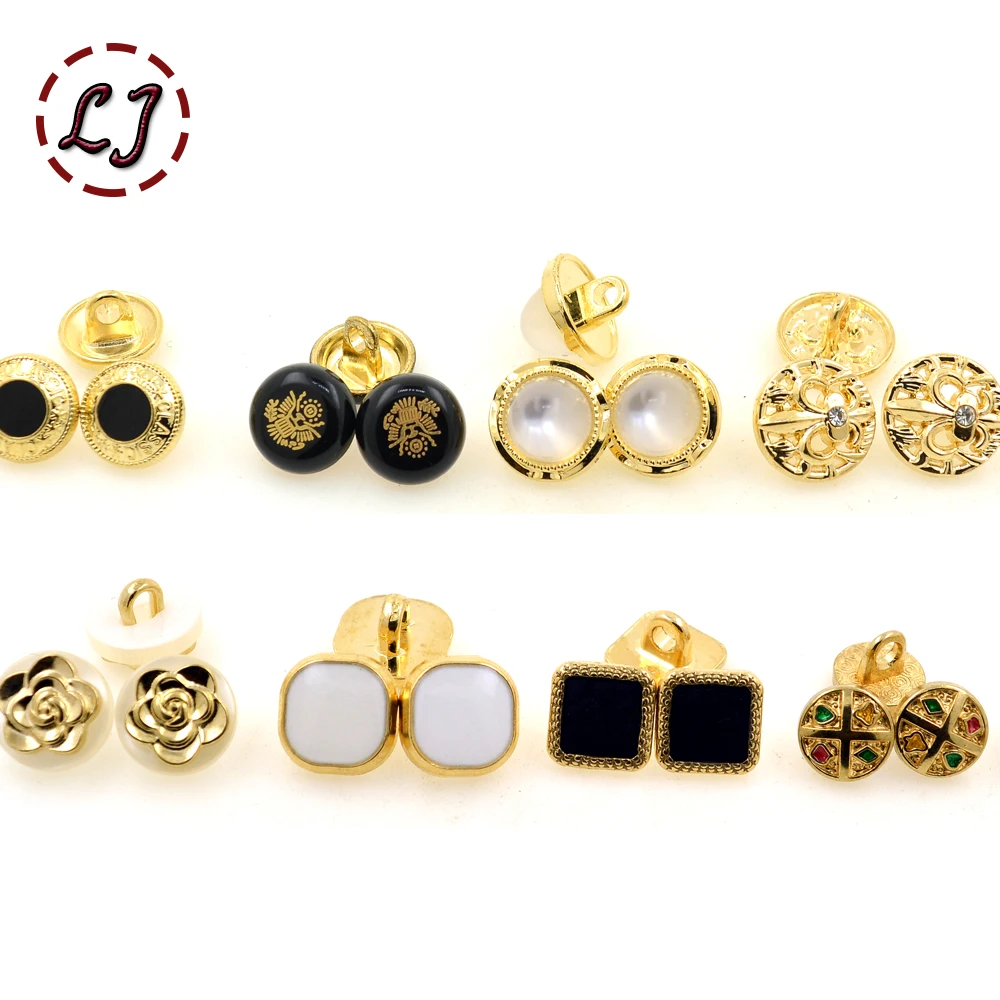 Новая модная Кнопка 10 шт./лот кнопки черного золота маленькие декоративные для