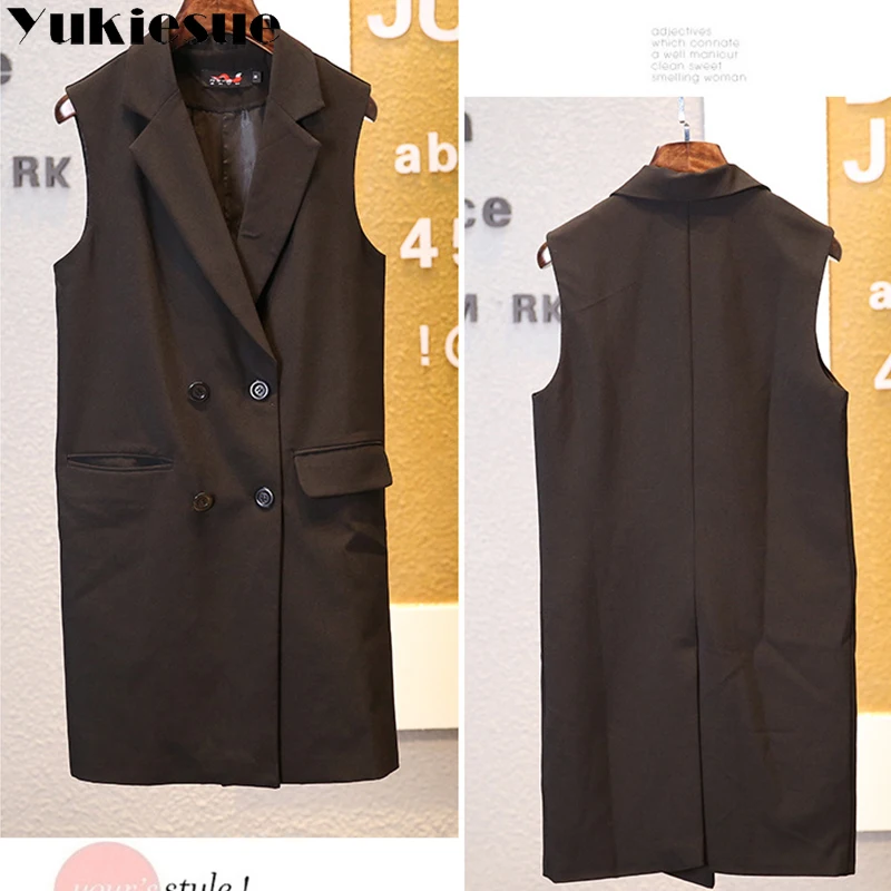 

XL-9XL 2018 new Korean version of the fertilizer plus size women's long section lapel vest 200 pounds women coat long vest