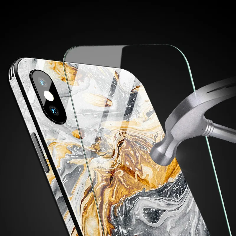 Роскошный чехол для телефона iphone 7 8 6 S plus закаленное стекло сверхпрочная защита