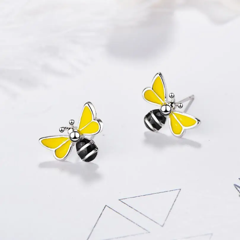 Серьги женские маленькие простые гвоздики Пчелка | Украшения и аксессуары