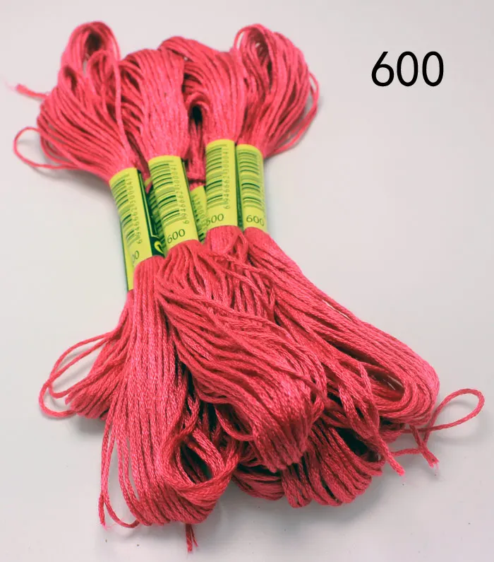 600 10 шт. нитки для вышивки крестом/Крест нитки для вышивания крестиком/пользовательские нитки цвета 04 - Цвет: 600