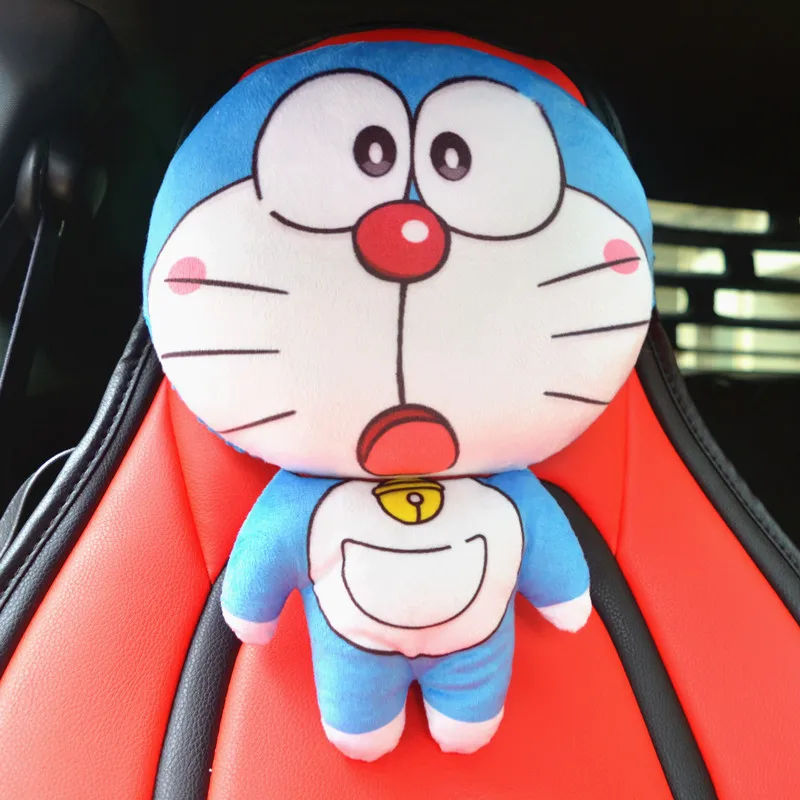 Фото 1 шт. мультяшная плюшевая подушка Doraemon с креплением на автомобиле, подушка, чехол для ремня безопасности, коробка для приема автомобиля, бумажное полотенце, коробка для салфеток, мягкая игрушка №2