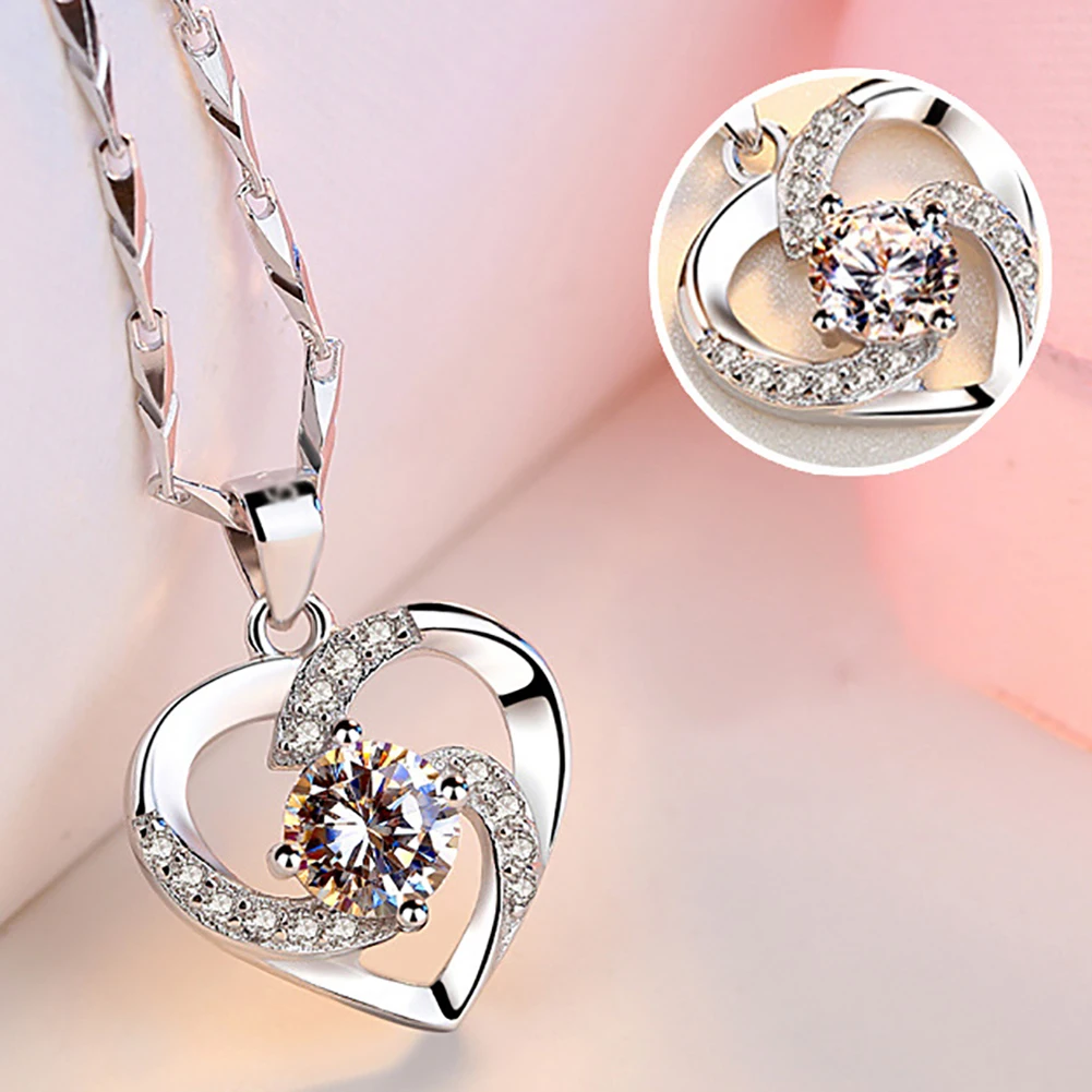 Элегантная женская подвеска Стразы в виде сердца блестящая подходящая ко всему