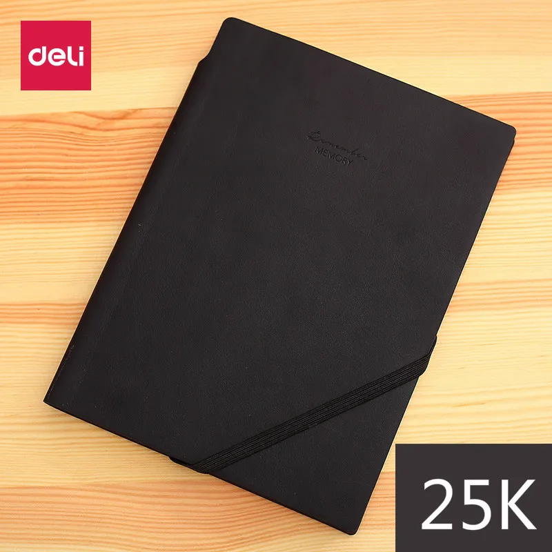 Черный Deli notebook 25 k Leatherface деловая Записная книжка Дневник блокнот планировщик с PU материалом офисные принадлежности пуленепробиваемый журнал - Цвет: Черный