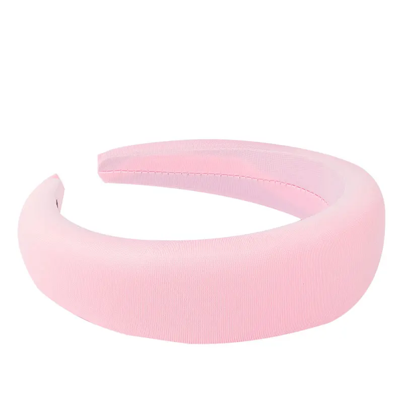 02 light pink Fioday эластичные гладкие тканевые головные уборы для женщин и девочек, толстые повязки для волос ярких цветов, Женские винтажные обручи с ободком - Цвет: 02 light pink