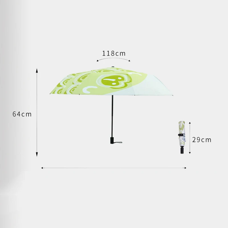 Женский складной зонт с элегантным черным покрытием женский защитой от