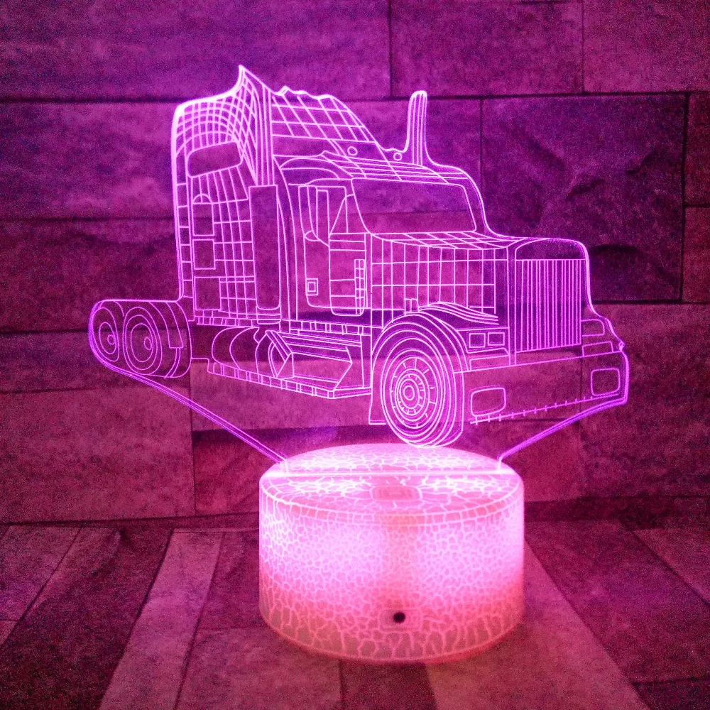 Светодиодная иллюзионная 3d лампа для грузовика настольная с сенсорным