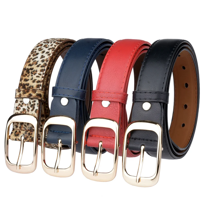 ROSASSY Men Women PU Leather Belt Metal Pink Buckle Design Causal Belts Male Clothing Accessories Off White | Аксессуары для