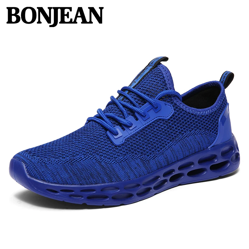 Summer New Men's Shoes Trend Solid Color Sneakers Flying Woven Breathable Upper Hollowed Out Sole Trendy Fashion Versatile | Обувь