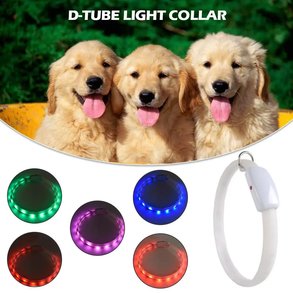 Ошейник для собак Цветной многофункциональный USB Перезаряжаемый осветительный
