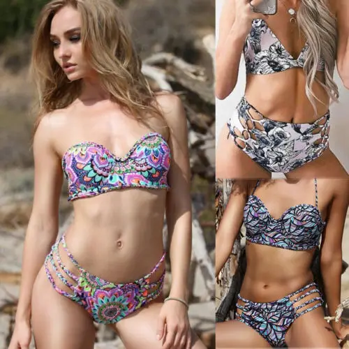 

GLANE Women High Waist Bikini Set Push Up Swimsuit Lady Summer Hot Beachwear Bathing Suit Swimwear Support wholesale