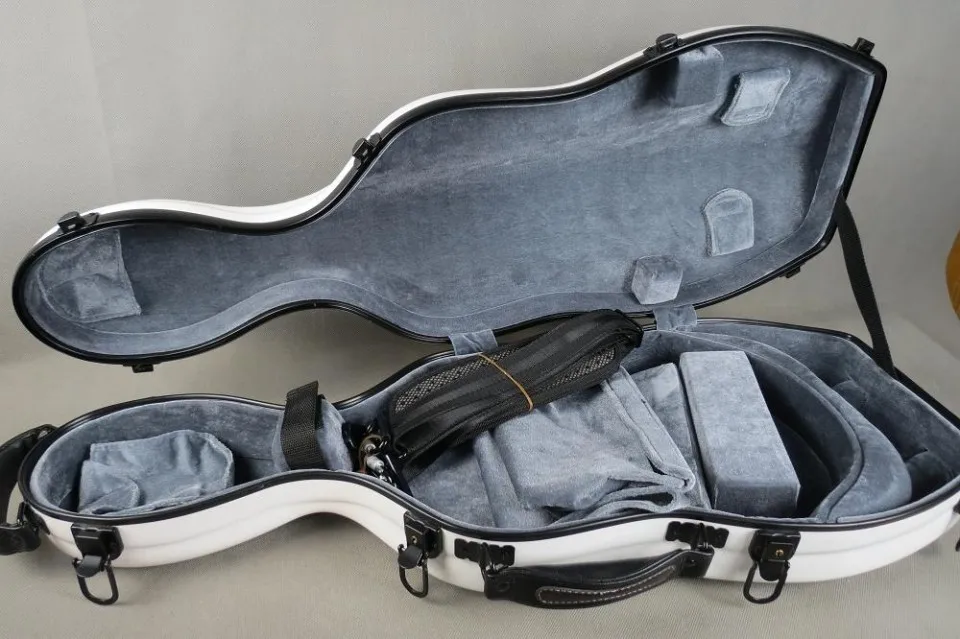 

Rare model,Nice adjustable hard glass fiber white Viola case 15"-17 inch