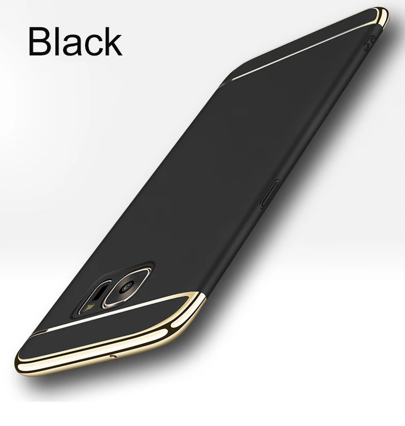 Роскошные S7 случае S7 Edge чехол Msvii для samsung Galaxy S7 S7 край ультра тонкий жесткий PC 360 полный назад крышка защитная оболочка S8 плюс - Цвет: Черный